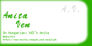 anita ven business card